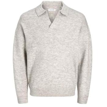 Light Grey Melange Jack & Jones Soho Ollie Men's Split Neck Turtleneck