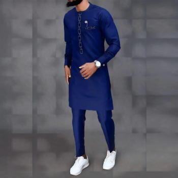 Kaftan de Manga Larga y Pantalones Étnicos para Hombre