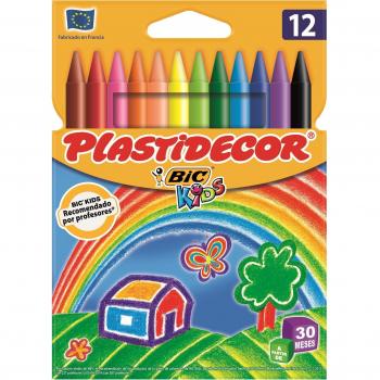 BIC BUNT 12‑Stück Farbwachs‑Set – 8 kräftige Farben für Kinderkunst