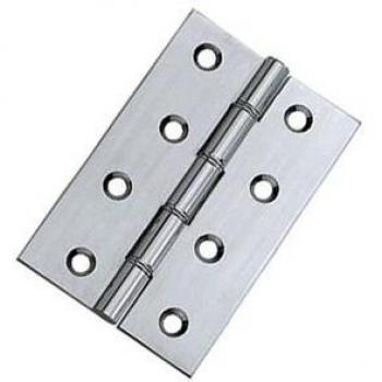 Triple Stainless Steel Double-Washer Hinges 100mm (4) – Includes Screws