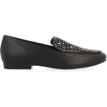 Mocasines de mujer negros Gioseppo con detalle de cristales Strass y piel acolchada