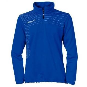 Pull uhlsport Match à col zippé pour femme Bleu marine/blanc XXL
