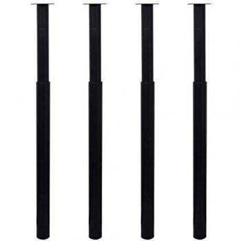 Gambe per Tavolo Regolabili 4 pz Nero 710-1100 mm