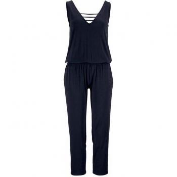 S.Oliver Jersey Overall, unifarben, mit verziertem Ausschnitt