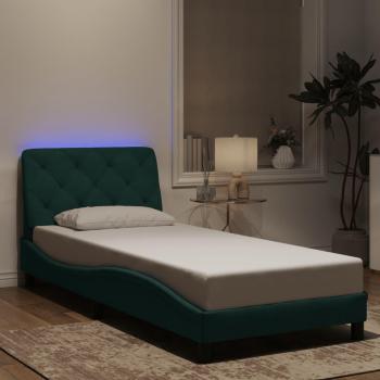 Giroletto illuminato verde scuro 90x200 cm in velluto