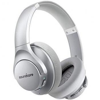 Soundcore Life Q20 kabellose Kopfhörer, Aktive Geräuschunterdrückung, 40 Std. Spielzeit, Hi-Res Audio, intensiver Bass, ideal für Konferenzen und Online-Unterricht (silber)