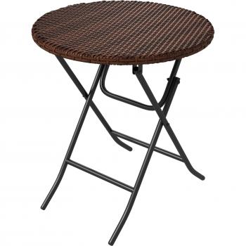 Outsunny Metal Frame Wicker Round Side Table