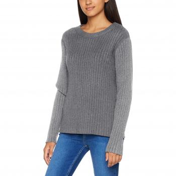 VERO MODA Vmava Svea Ls Blusa Oversize Noos, Suéter para Mujer, Gris