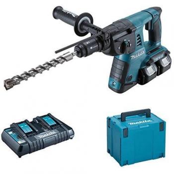 Makita DHR264PT2J Perforateur burineur SDS Plus en coffret Makpac avec mandrin/2 batteries 18 V 5 Ah