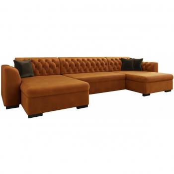 Chesterfield Sofá Rincón Rojo Comfivo 255 – 365x154x82 cm con Función de Descanso