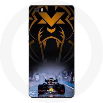 Black Case for Huawei P8 Lite featuring Sebastian Vettel F1 Racing Driver