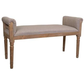 Banqueta de Madera Tapizada Marrón