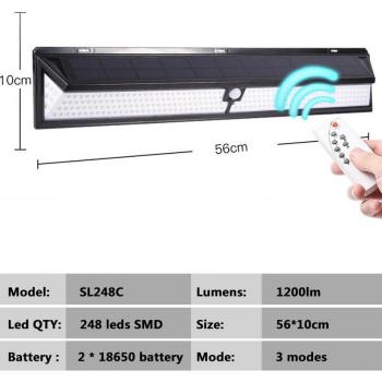 Iluminación Solar de Pared con Control Remoto