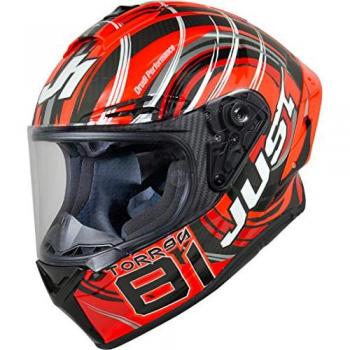 Just1 J‑GPR Torres Replica Carbon Casco Nero Rosso S