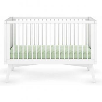 Lit bébé 70x140 cm en bois blanc évolutif avec matelas