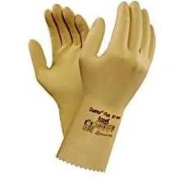 Ansell Duzmor Plus 87-600 Gants en latex de caoutchouc naturel, protection contre les produits chimiques et les liquides, Naturel, Taille 6.5-7