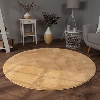 Tapis Lavable En Machine Jaune 80 cm Rond