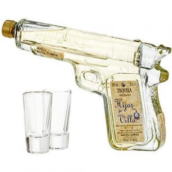 Hijos de Villa Reposado Tequila en Flacon Pistolet 0,2L (38% Vol.) avec 2 Verres à Tirer