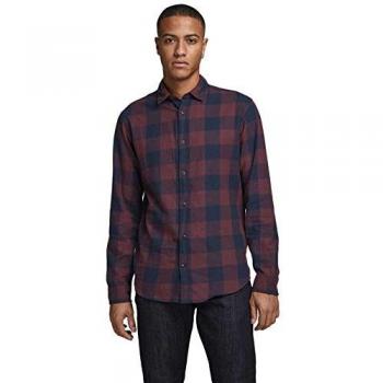 Jack & Jones Gingham Twill Langarmhemd in Port Royale bis Größe 6XL