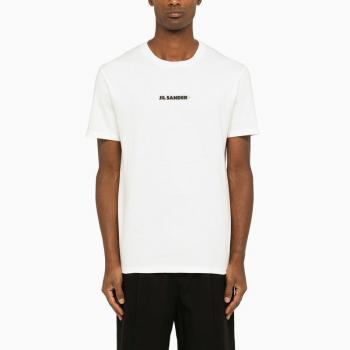 Jil Sander Men's White Logo Print T-Shirt | Size Large