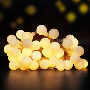 Warm White 5M Globe String Lights for Outdoor Use
