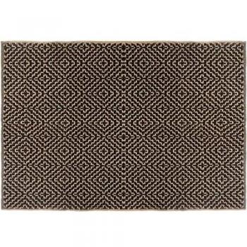Tapis en jute naturel et coton noir 120 x 170 cm