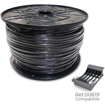 Black 1kW 2x1mm Acrylic Cable Coil – 400m Length (Ø400×200mm)