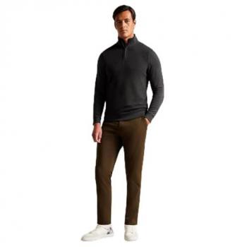Ted Baker Men’s Classic Funnel-Neck Wool Blend XL Charcoal
