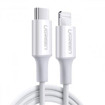 Cordon USB‑C → Lightning UGREEN 10493 1 m – MFi, Blanc