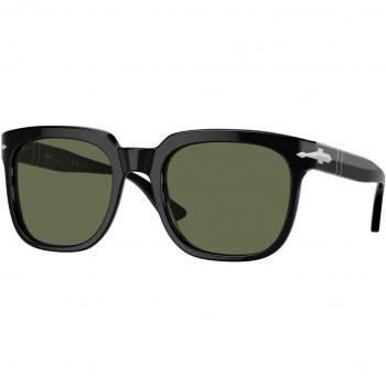 Persol Unisex PO3323S 95/58 Gafas de sol Acetato Negro Verde Cuadrata Polarizado