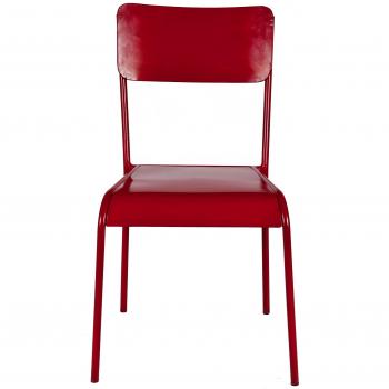 Airman Stuhl (SIT‑Möbel) 1712-25 – Rot lackierter Brettsitz, 44×43,5×87 cm
