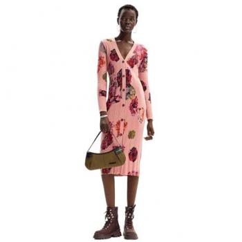 Desigual Maxflower Scrabble Lacroix Dress – Floral Red