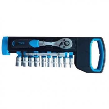 Herramienta de carraca 72 dientes, vasos ½” – set de 11 piezas