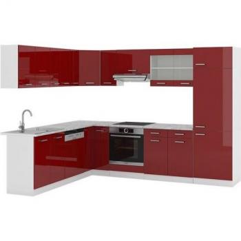 Cuisine R-Line Vicco, 227 x 287 cm, Chêne Bordeaux brillant/blanc