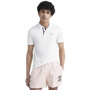 Tommy Jeans Slim Placket Poloshirt weiß