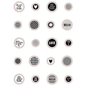 Epoxy Beiged Wooden Buttons: Life Is Beautiful Edition