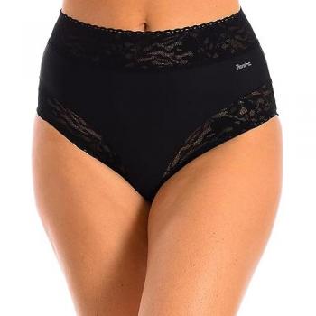 Slip in pizzo morbido a vita alta 1030473 XL nera