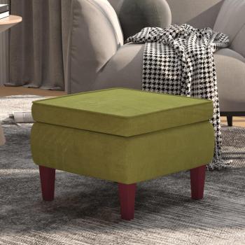 Taburete Eco-Madera Verde con Detalle Terciopelo