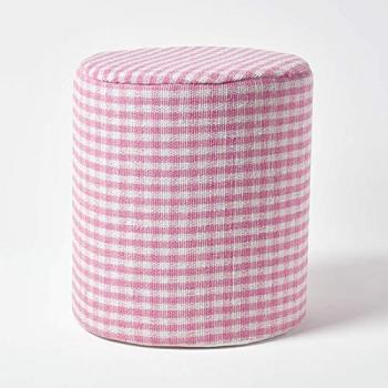 Pouf carré 40x40x42 cm Vichy Rose