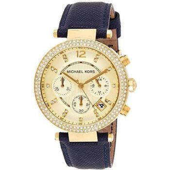 Parker Glitz Damesklok van Michael Kors – Goud/Blauw
