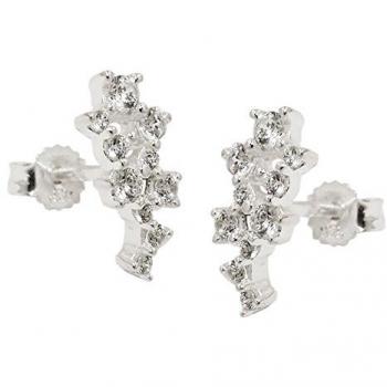 Gallay Ohrstecker 13x6mm Blume mit Zirkonias