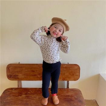 Pantalones de punto acampanados para niña estilo coreano
