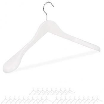 White Relaxdays 30‑Pack Wooden Suit Hangers with 360° Rotating Hooks