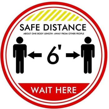 Décalcomanies antidérapantes « Distance sociale » – 10 pièces