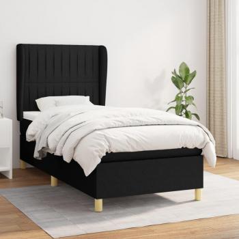 Černá postel box spring 100 × 200 cm s matrací