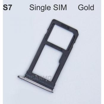 Aocarmo SIM Kartenhalter für Samsung Galaxy S7 G930 G930F Metall Kunststoff Gold
