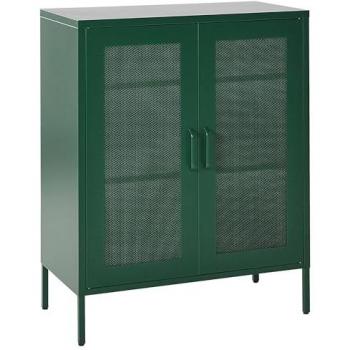 Armadio Ufficio Verde Metallo 2 Ante con Chiusura e Ripiani Design Industriale Wakatipu