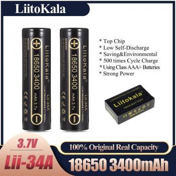 LiitoKala Lii‑34A 18650 3400 mAh 3,7 V – batterie lithium rechargeable pour lampes tactiques