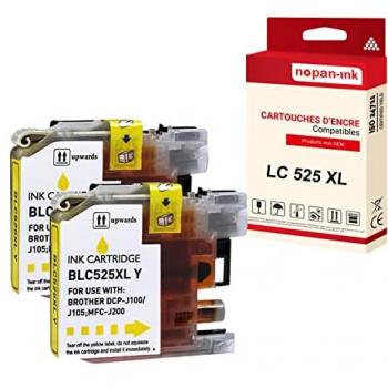 Cartouche Double NOPAN-INK – Yellow pour Brother LC 525 XL, DCP J100, J105, MFC J200