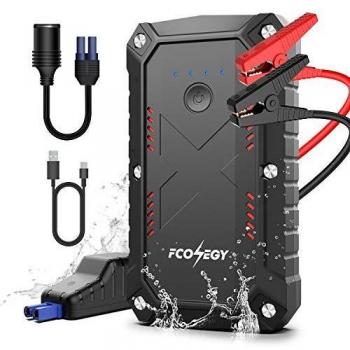 FCONEGY Ultra-puissant Portable Booster Batterie avec Lamp LED Pinces Intelligentes Certifié UL
